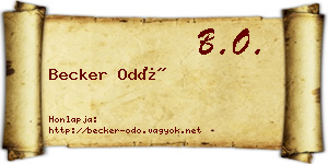 Becker Odó névjegykártya